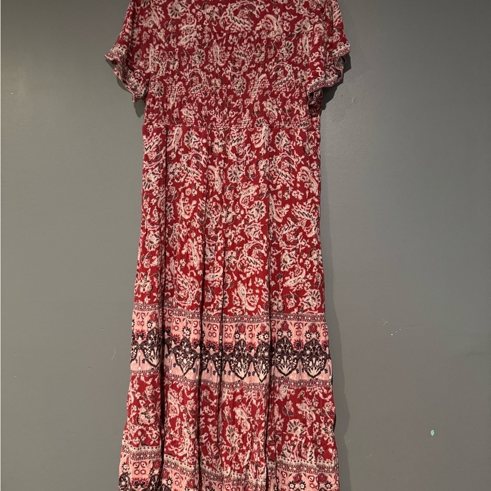 Knox Rose Red and White Flutter Sleeve Midi Dress - Picture 6 of 7